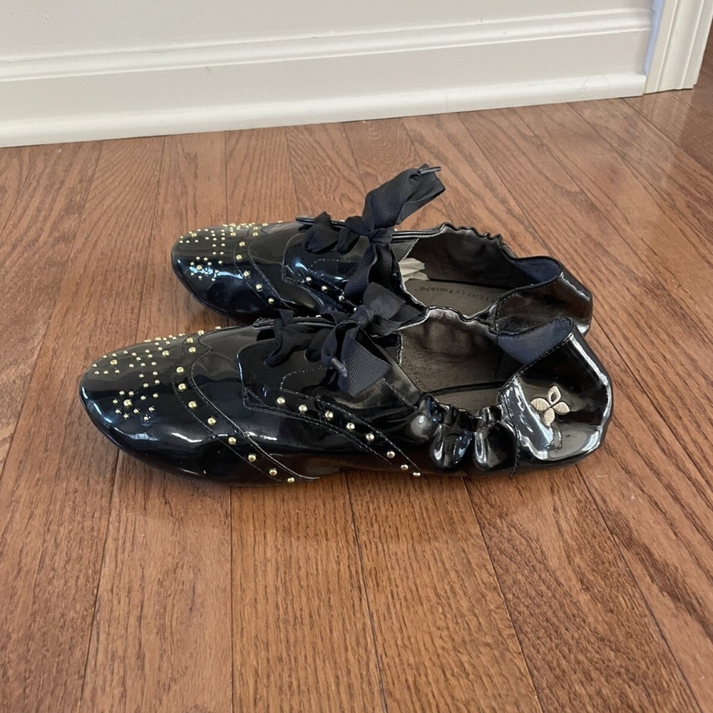Butterfly Twists Black Oxford Oxfords Patent Leather Shoes Womens 8.5 - Picture 3 of 9